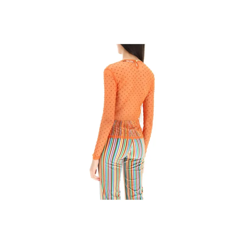 Siedres Crystal embellisment Sheer Blouse-2