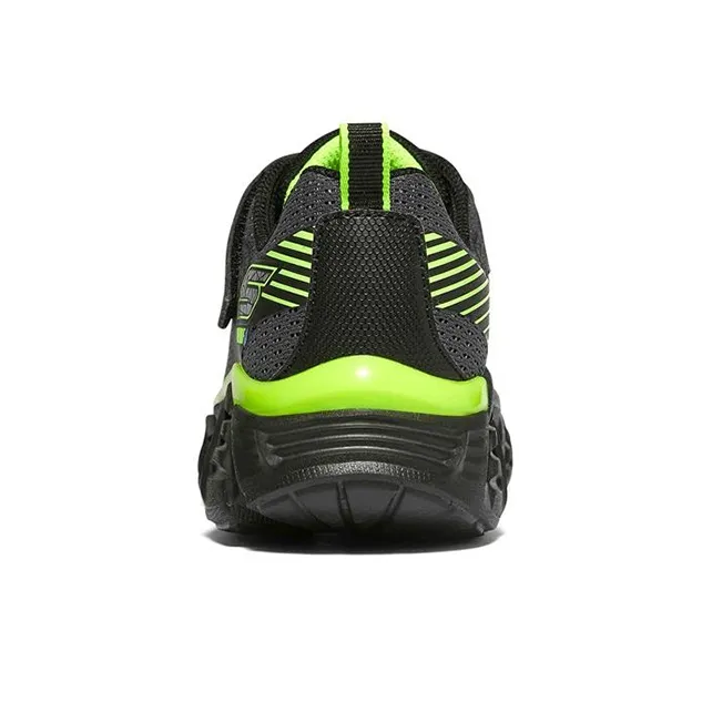 Skechers Tech Grip Cushioning, Slip Resistant, And Abrasion Resistant Low Top Kids' Running Shoes Black Green Teenagers-3