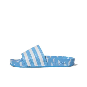 Adidas Originals ADILETTE Series J Abrasion Resistant Kids' Slippers White Blue Teenagers
