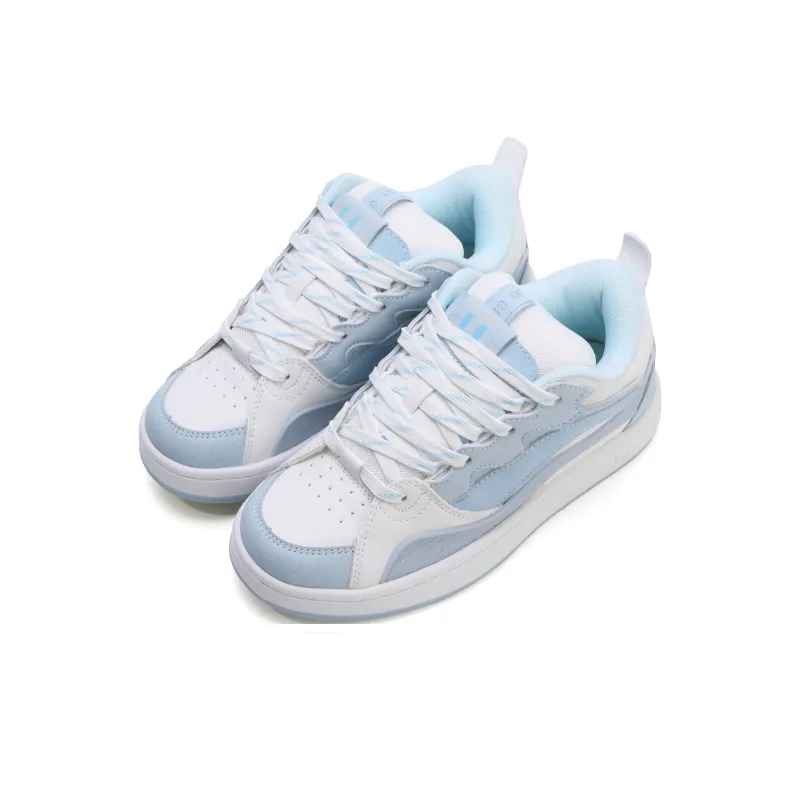 GLO BULL Skateboard Shoes Unisex Low Top White Light Blue-2