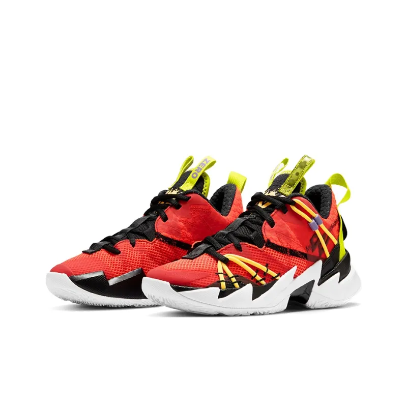 Jordan Why Not Zer0.3 SE Russell Westbrook 3 Wear-Resistant Low-Top Children's Basketball Shoes Orange Yellow Teenagers-2