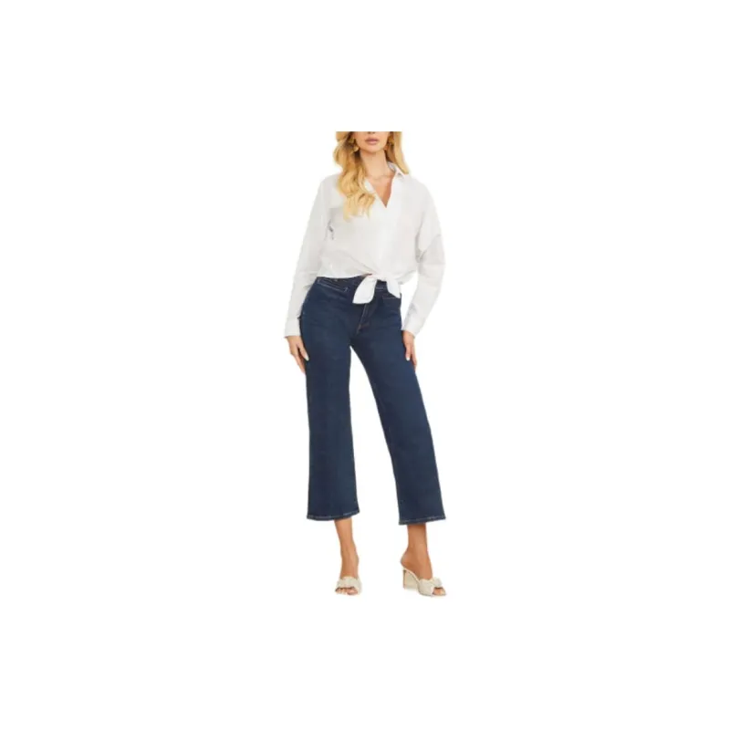 GUESS Tiffany Poplin Blouse Shirt Women's White-1