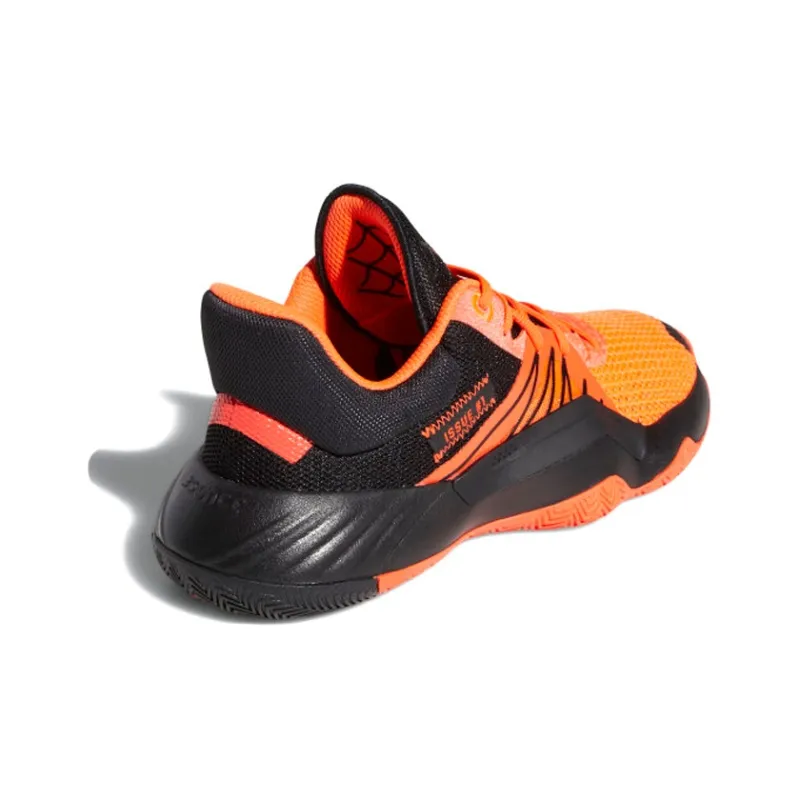 Adidas D.O.N. Issue #1 J Cushioning Wear-Resistant Low-Top Basketball Shoes Black Orange Teenagers-3