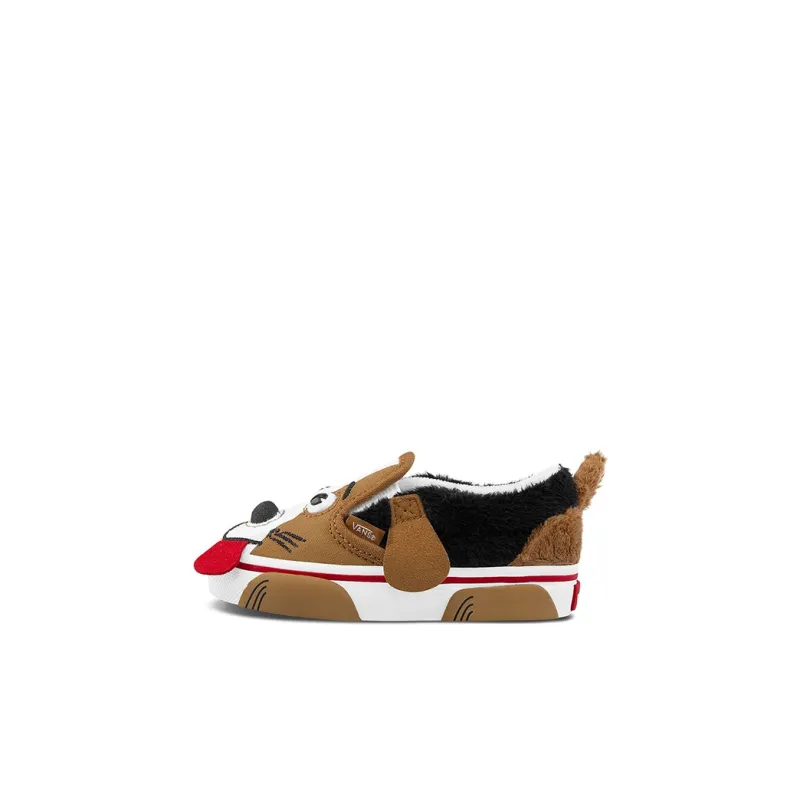 Vans Slip on Series V Anti Slip Wear Resistant Low Top Skateboard Shoes Brown Infant And Toddler-0