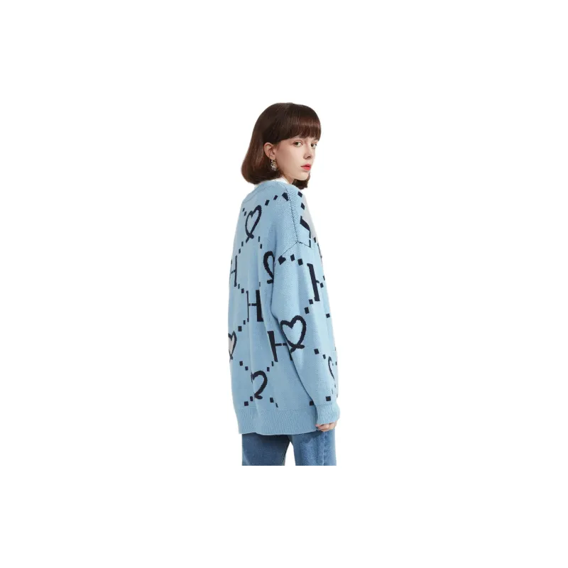 EICHITOO Knitwear Women's Light Blue Pattern-2