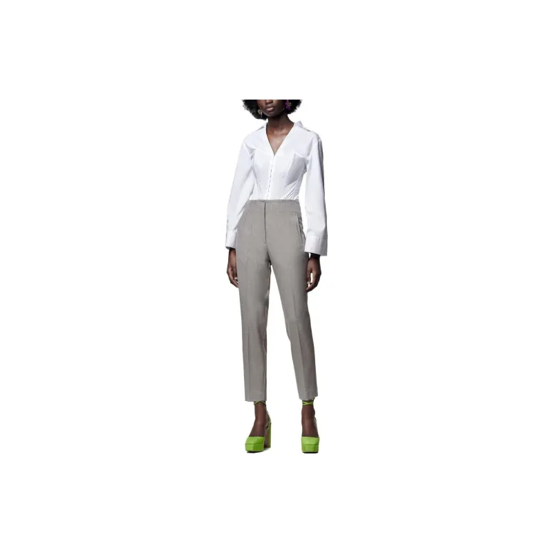 ZARA Casual Pants Women's Light Gray-2