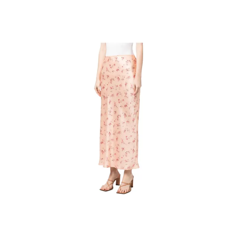 Reformation Casual Long Skirts Women's Peach Orange-3
