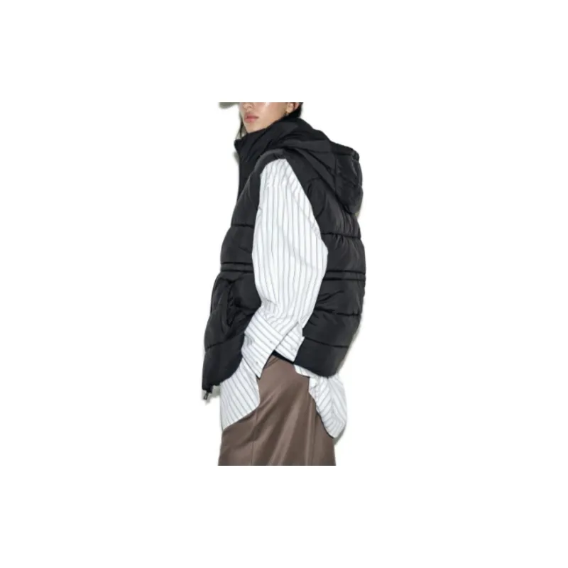 ZARA Puffer Jackets Women's Black-6