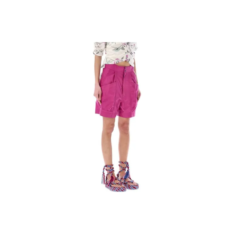 ISABEL MARANT ETOILE High Waist Turn Up Hem Shorts-3