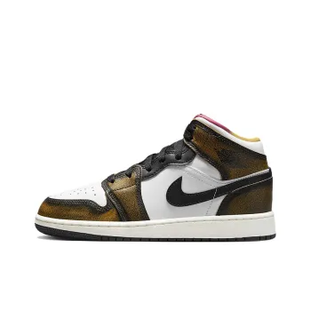 Jordan 1 Mid SE Orange Wear Away GS