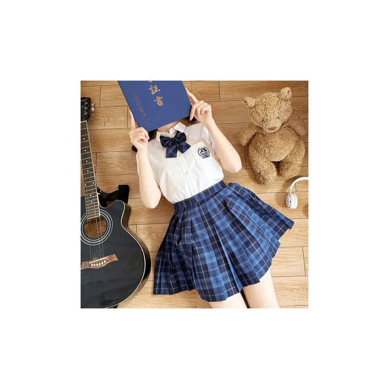 Tokyo Season Casual Short Skirts Women's Whale Fall, Plaid Skirt-8