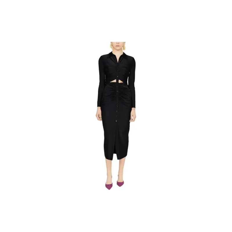 Self portrait Jersey Ruched Cut Out Midi Dress-2