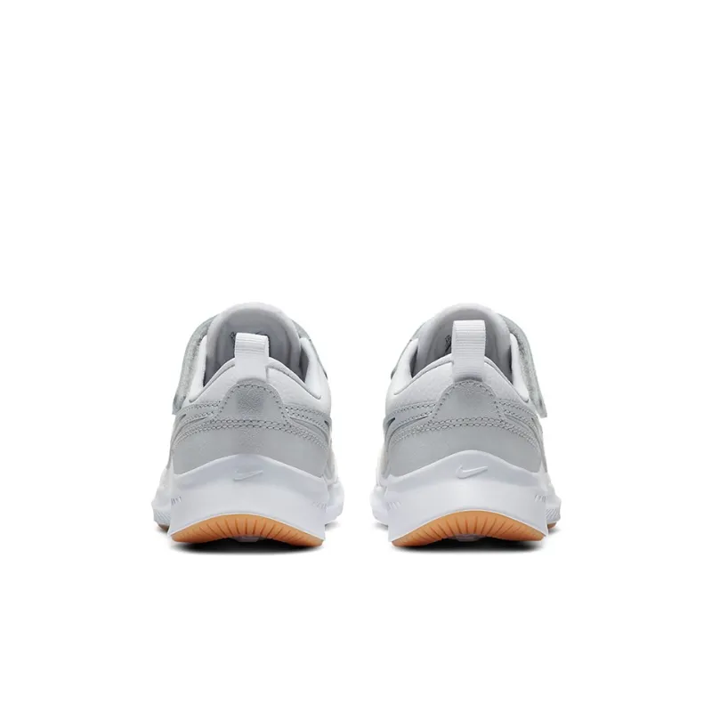 Nike Varsity Leather Low Top Sports Casual Shoes Gray Black Children Aged 3 7 Years Old-4