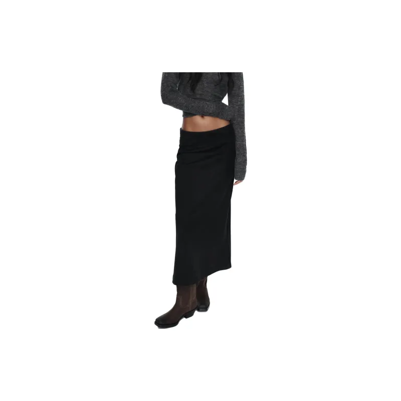 ZARA Denim Long Skirts Women's Black-1