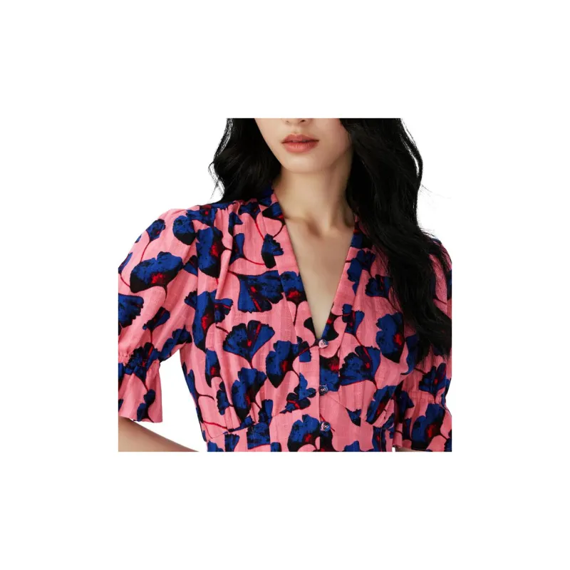 DVF Diane Von Furstenberg SS24 Short Sleeved Dress Women's Girly Pink-5