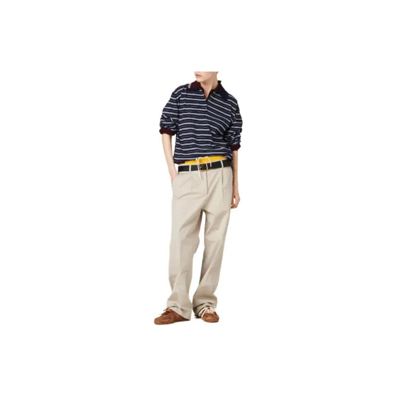 MIU MIU Logo print Striped Polo Top-1