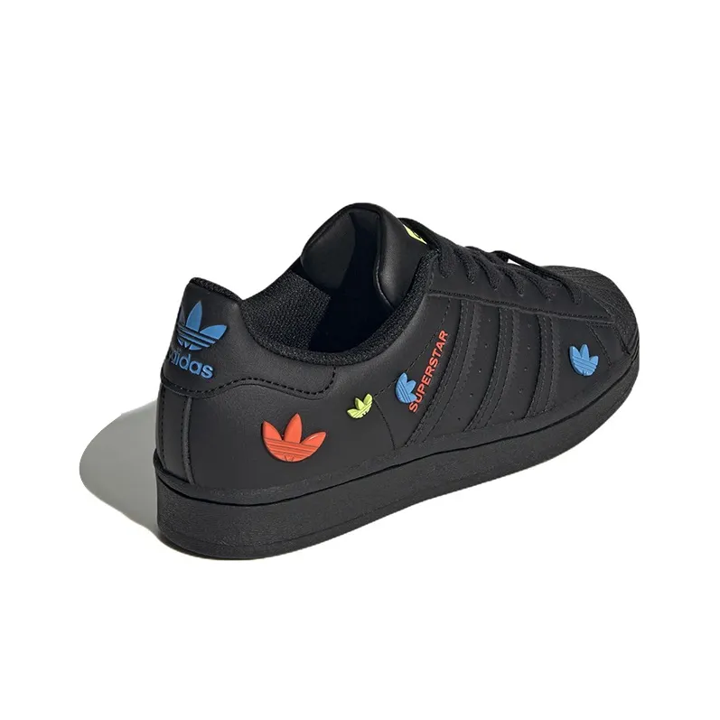 Adidas Originals Abrasion Resistant Breathable Low Top Kids' Skateboarding Shoes Black Teenagers-5