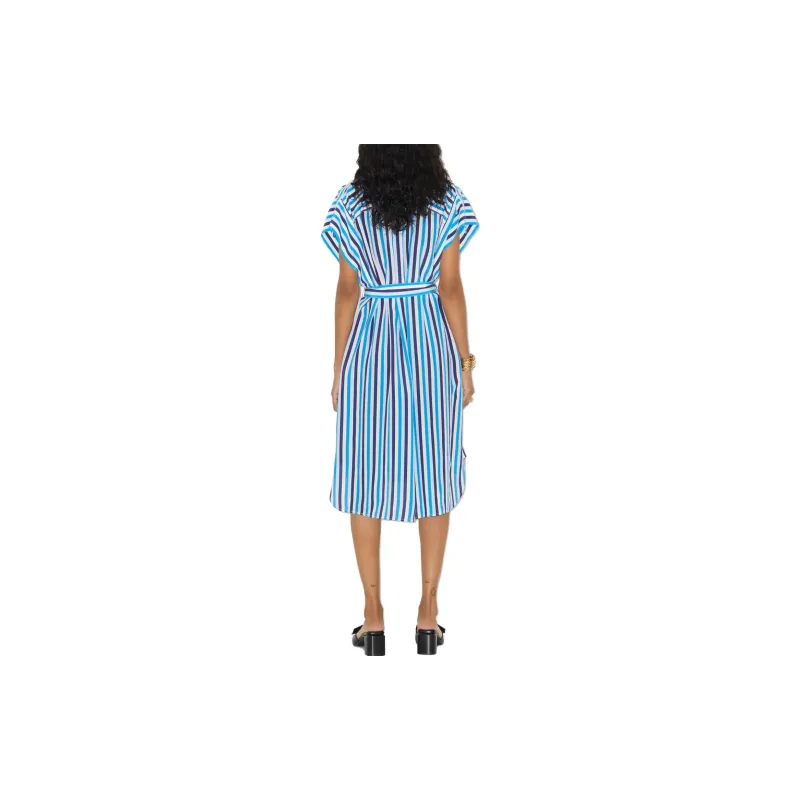 Burberry Nella Striped Shirt Dress Blue-2