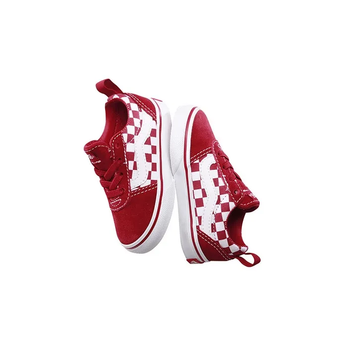 Vans Slip Resistant Shock Absorbers Low Top Skateboard Shoes Red Infant And Toddler-4