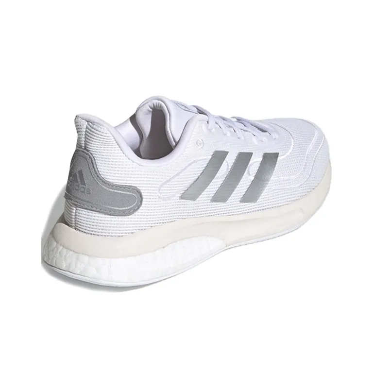Adidas Supernova J Slip Resistant Low Top Kids' Running Shoes White Silver Teenagers-3