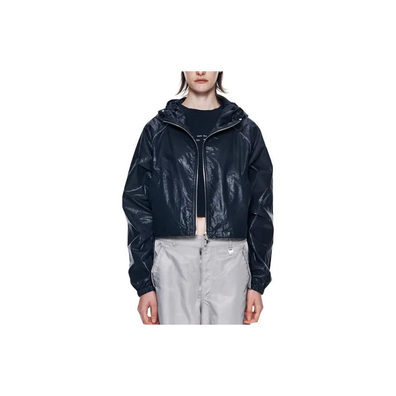 MATIN KIM Women's Matin Crop Hoodie Coating Jacket Black-2