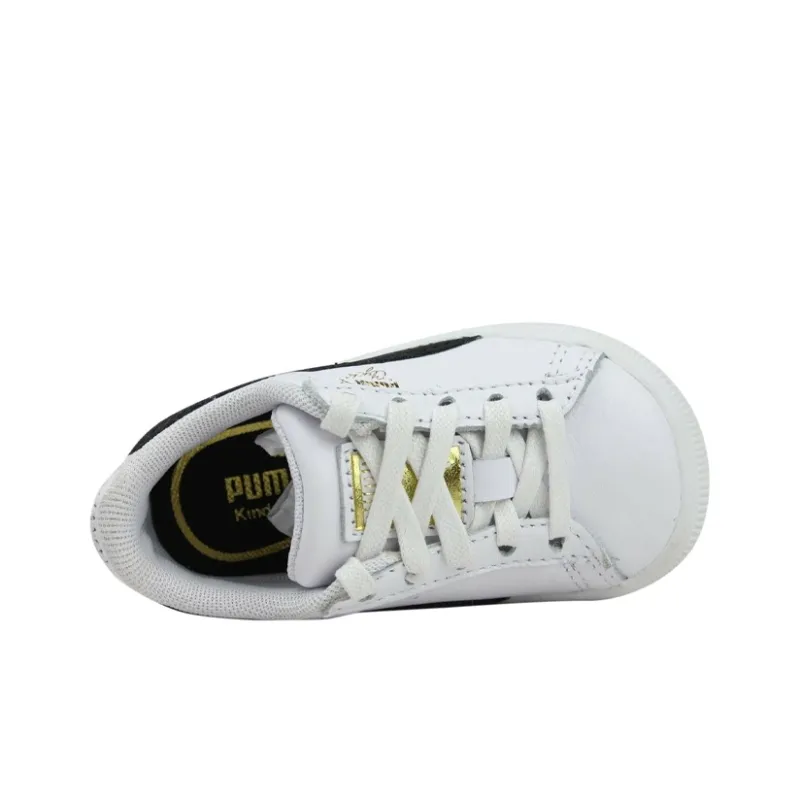PUMA Clyde Series Core L Foil Lightweight And Breathable Low Top Kids' Skateboarding Shoes White Teenagers-3