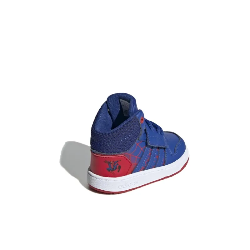 Adidas Neo Hoops Mid 2.0 Anti-Slip And Wear-Resistant Lightweight Mid-Top Toddler Shoes Blue Red Infant And Toddler-2