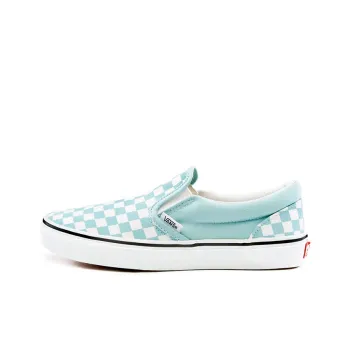 Vans Slip-on Classic Lightweight And Wear-resistant Low-Top Kids' Skateboarding Shoes Blue White Teenagers
