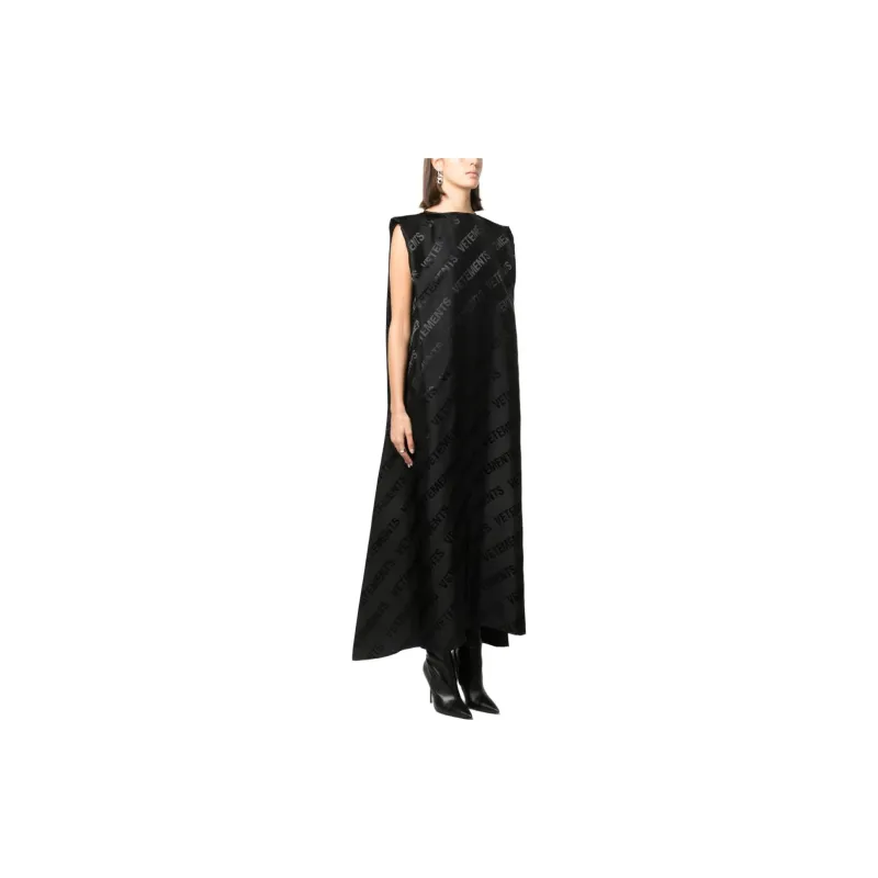 Vetements All Over Logo Embossed Loose Fit Dress-3