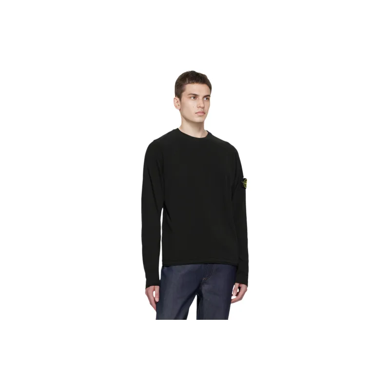 STONE ISLAND Logo Patch Crewneck Knitted Jumper-2
