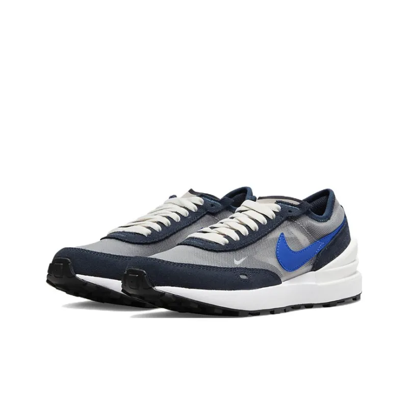 Nike Waffle One Cushioning Anti-Slip And Wear-Resistant Low-Top Kids Lifestyle Shoes Gray Blue Teenagers-2