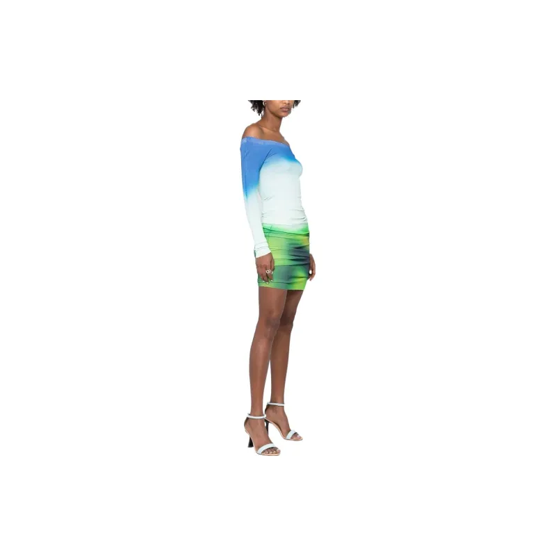 OFF WHITE Blurred Seamless Knit Dress Multi-3