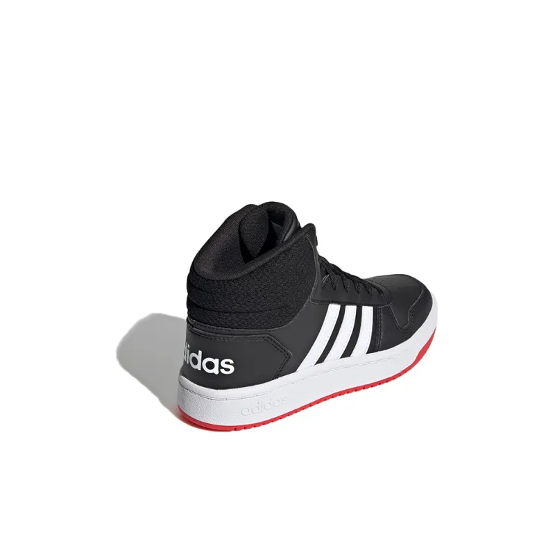 Adidas Neo Hoops 2.0 Anti Slip Wear Resistant Mid Top Children's Basketball Shoes Black White Red Kids'-3