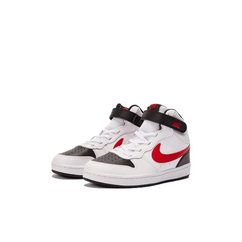 Nike Mid 2 Mid Top Skateboard Shoes White Black Red Children Aged 3 7 Years Old-2