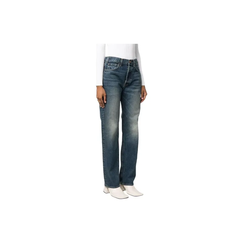 NILI LOTAN Washed Straight-leg Jeans-3