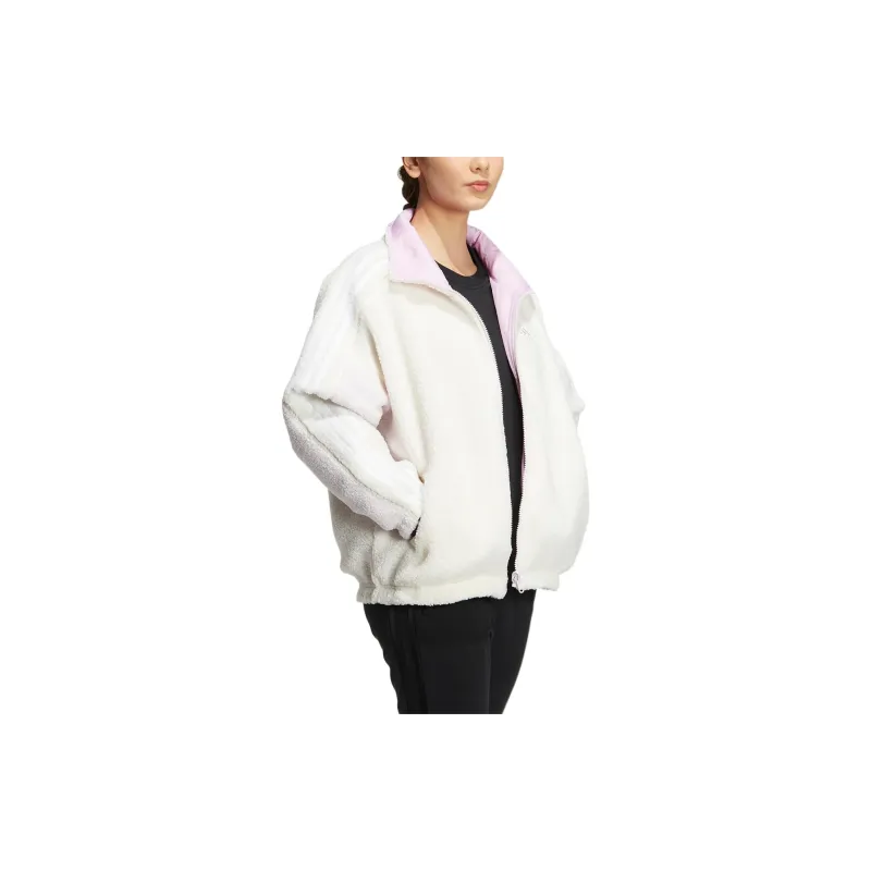 Adidas Velvet Jackets Women's Pink White-3
