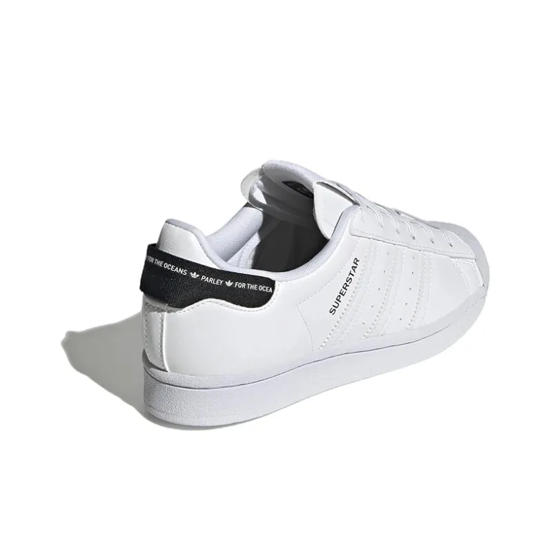 Adidas Originals SUPERSTAR Abrasion Resistant Low Top Kids' Skateboarding Shoes White Teenagers-4