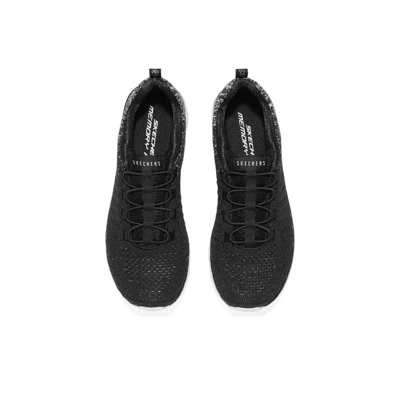 Skechers Shock Absorbers With Slip Resistant And Abrasion Resistant Properties Low Top Casual Shoes Women's Black White-3