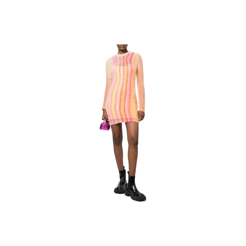 DIESEL Long Sleeved Dresses Women's Orange-1