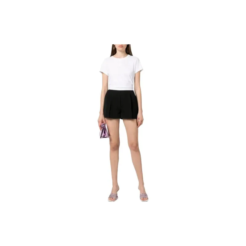 T By Alexander Wang Essential Jersey Puff Logo Shrunk Tee White-1