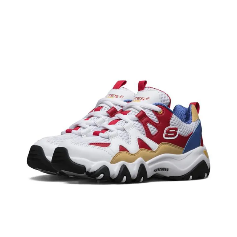 Skechers D'LITES Series Slip-Resistant Cushioning Wear-Resistant Kids Lifestyle Shoes White Multicolor Teenagers-2