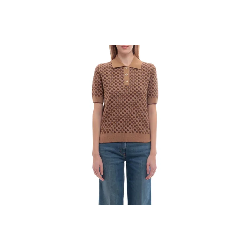GUCCI Square G Wool jacquard Knitted Top-2
