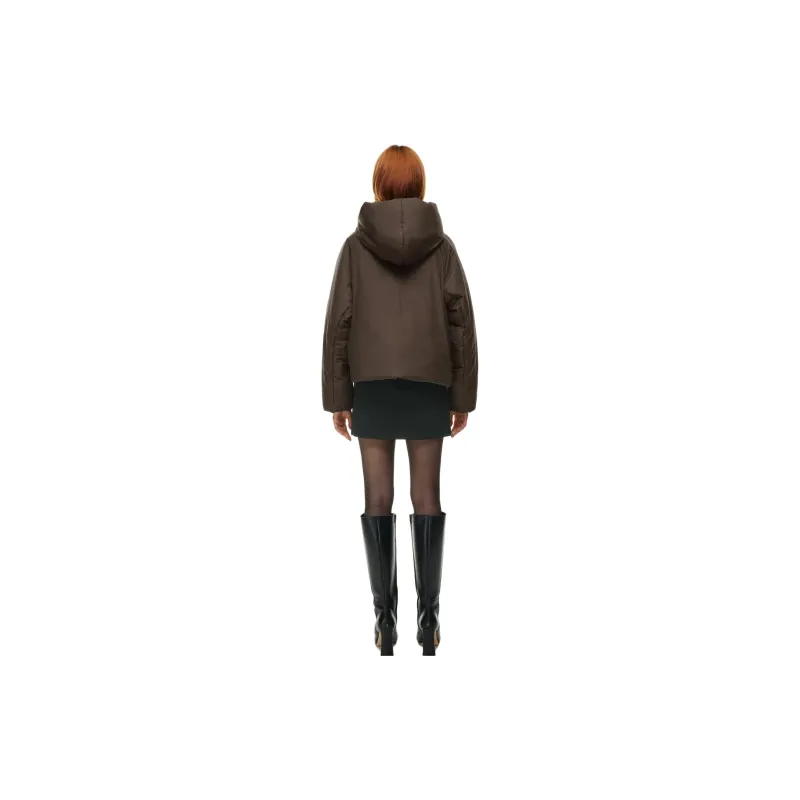 ARITZIA Babaton Dome Puffer Down Jacket Women's Coffee Bean/Coffee Bean-2