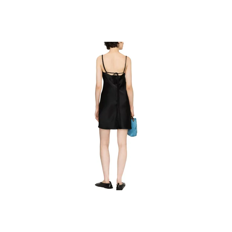 NANUSHKA Merva Square Neck Satin Mini Dress-2