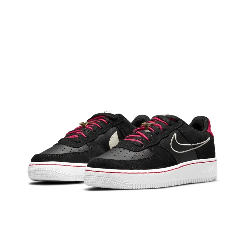 Nike Air Force 1 LV8 S50 Slip Resistant Cushioning Abrasion Resistant Low Top Skateboard Shoes Black Pink Teenagers-2