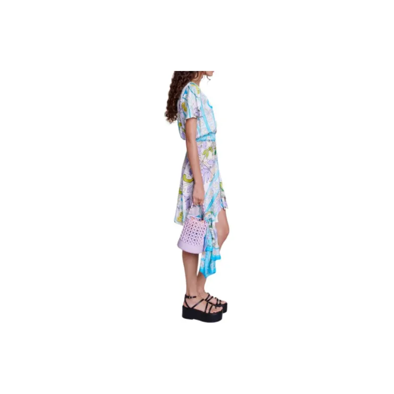Maje Mosaic print Satin Minidress-2