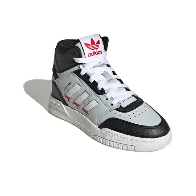 Adidas Originals Drop Step Abrasion Resistant High Top Kids' Skateboarding Shoes Gray Black Teenagers-2