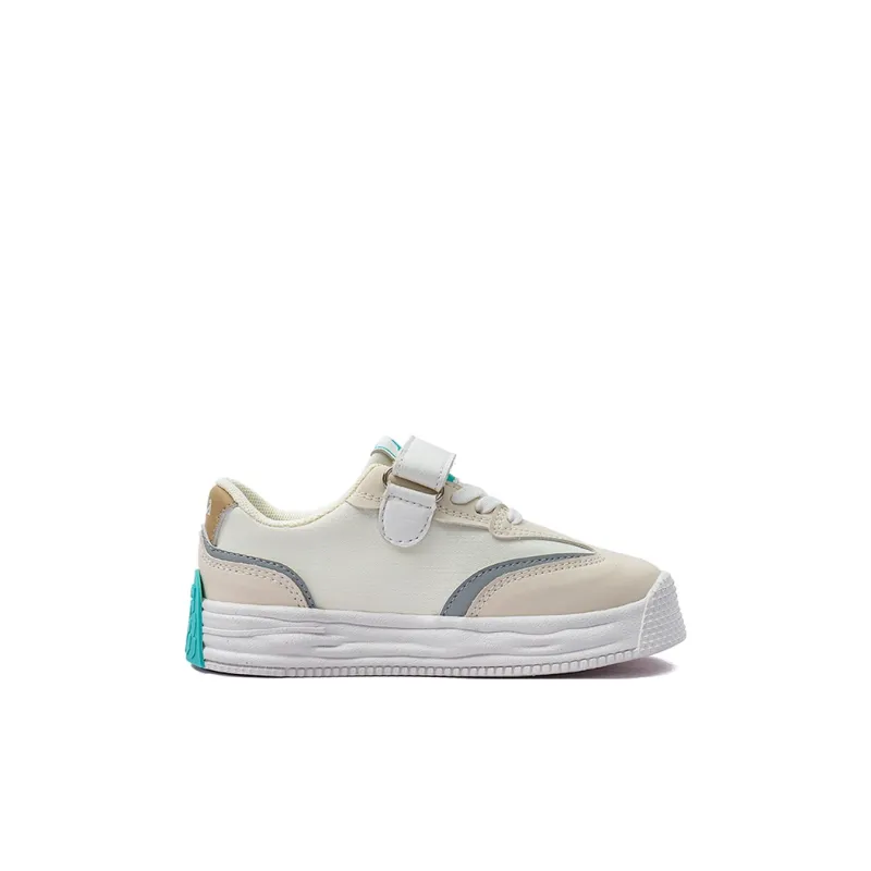 KAPPA KIDS Anti Slip Wear Resistant Low Top Kids' Skateboarding Shoes Beige White Moon Kids'-1