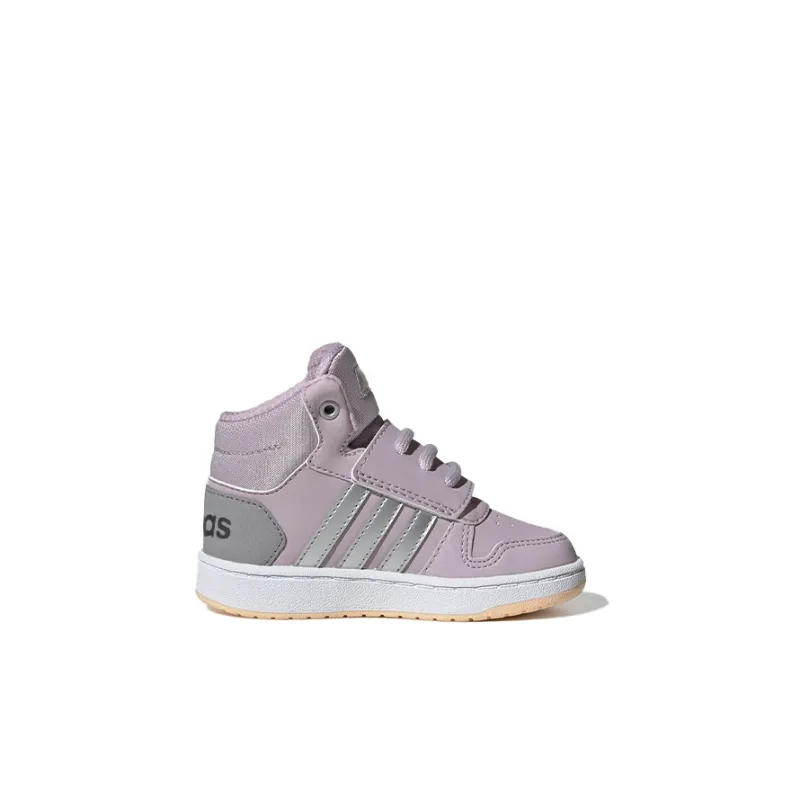 Adidas Neo Hoops 2.0 Mid Top Toddler Shoes Pink Gray Infant And Toddler-1
