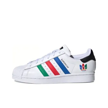 Adidas Originals SUPERSTAR J Anti Slip Wear Resistant Low Top Kids' Skateboarding Shoes White Teenagers